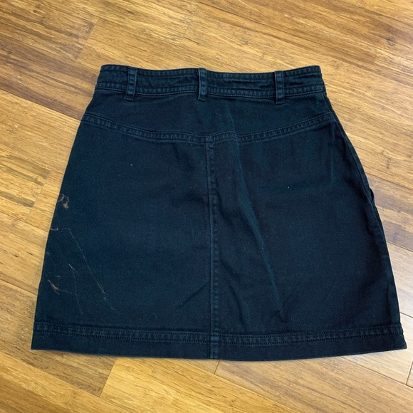 Banana Republic Denim Mini Skirt Women Size 4 Black Pockets Casual Cargo Utility - Picture 2 of 4